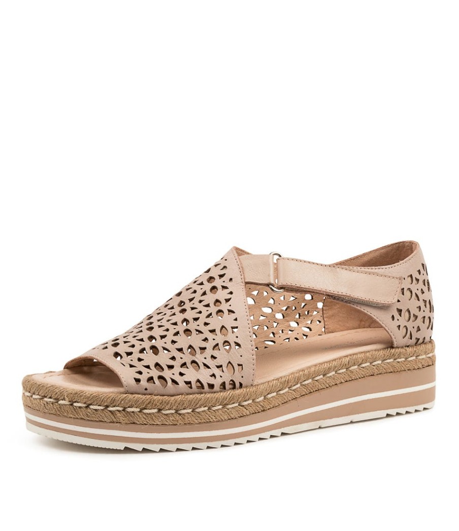 DJANGO & JULIETTE Alkiet Lrg Nude Leather | Espadrilles