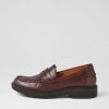 GEOX D Spherica Ec1 A Dark Burgundy Leather Loafers | Comfort