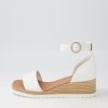 DJANGO & JULIETTE Idola White Leather Espadrilles | Espadrilles