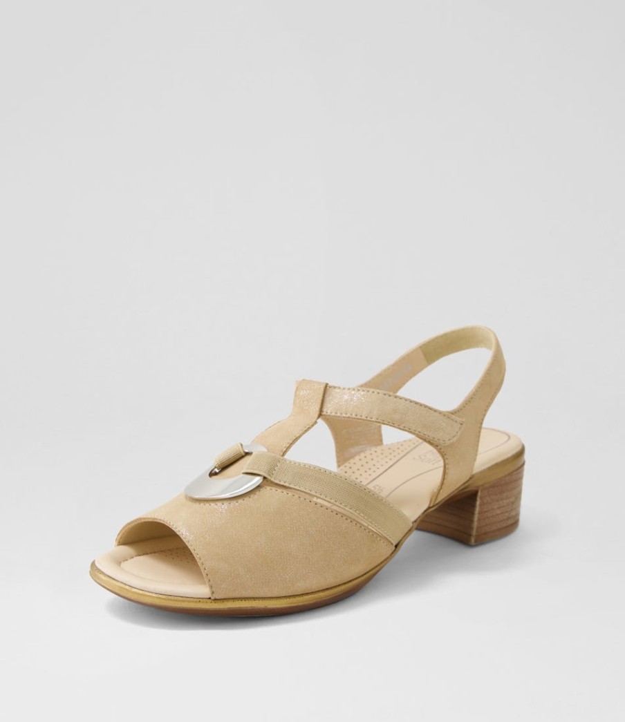 ARA Lugano 30 Sand Suede Sandals | Comfort