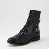 DJANGO & JULIETTE Mekhi Black Patent Leather Ankle Boots | Boots