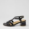 ZIERA Caracas W Black Patent Leather Sandals | Heels