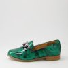 ZIERA Tamest Xf Emerald Patent Croc Flat Shoes | Loafers