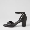 DJANGO & JULIETTE Cobey Black Leather Sandals | Heels