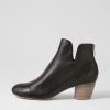 DJANGO & JULIETTE Dollars Black Natural Heel Leather Ankle Boots | Boots