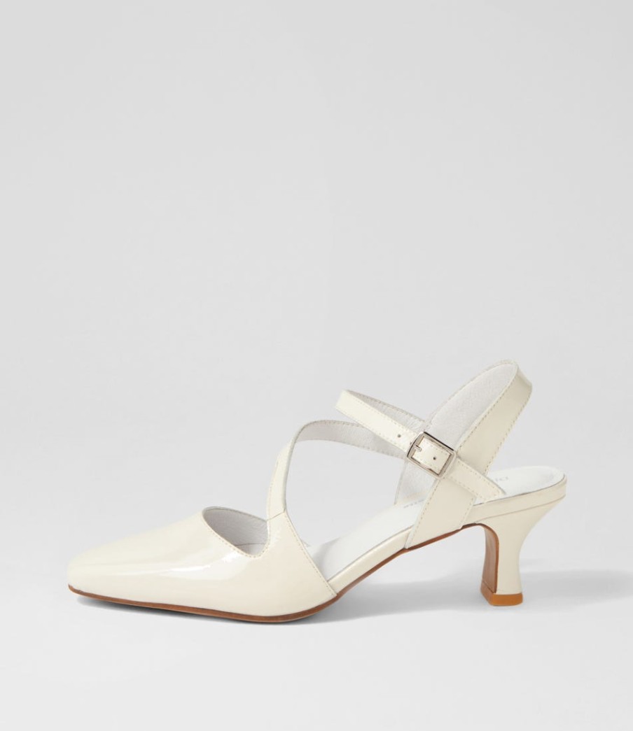 DJANGO & JULIETTE Charissa Ivory Patent Leather Heels | Heels