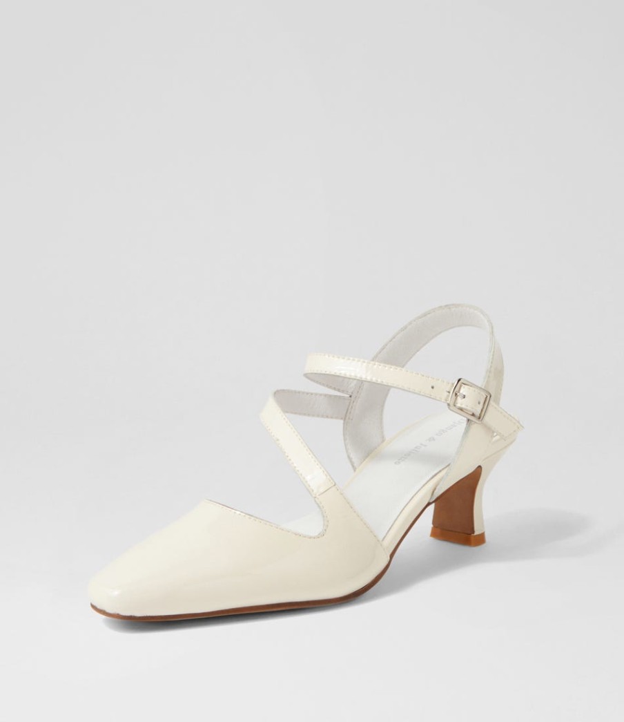 DJANGO & JULIETTE Charissa Ivory Patent Leather Heels | Heels