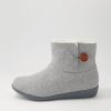 ZIERA Frilla Xw Grey Beige Fur Fabric Slippers | Boots