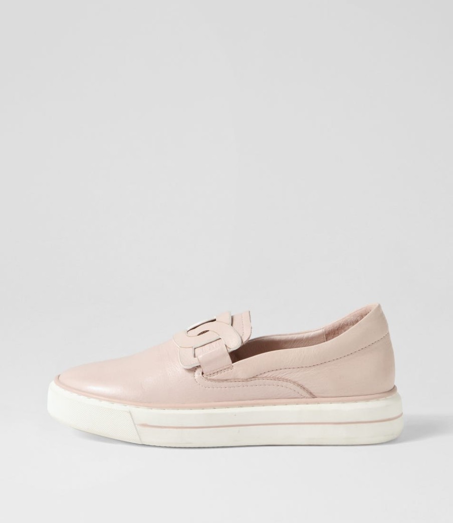 DJANGO & JULIETTE Yinnit Dusty Pink White Leather Sneakers | Sneakers