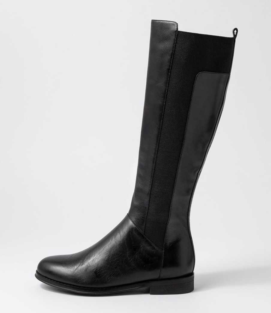 DJANGO & JULIETTE Youss Black Leather Knee High Boots | Boots