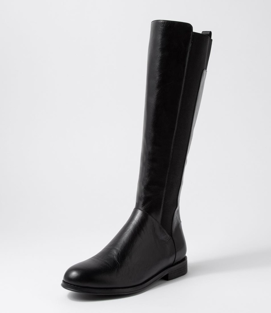 DJANGO & JULIETTE Youss Black Leather Knee High Boots | Boots