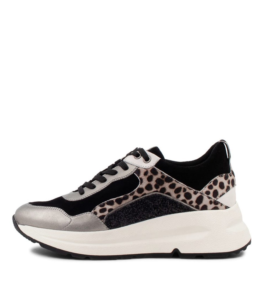 GEOX Backsie Black Mix Suede Sneakers | Comfort