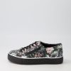 ZIERA Pamela Xf Black Floral Leather Sneakers | Comfort