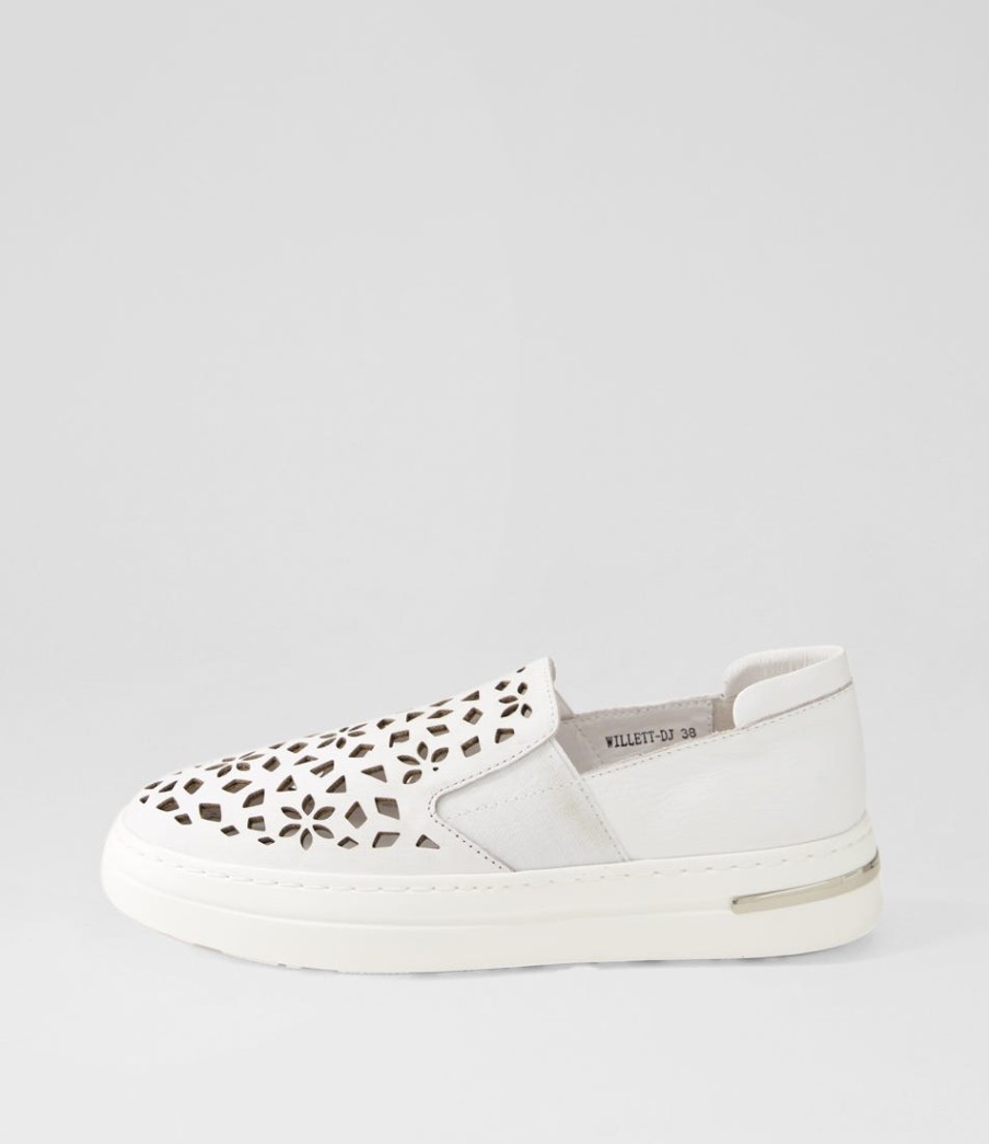 DJANGO & JULIETTE Willett White Leather Elastic Sneakers | Sneakers