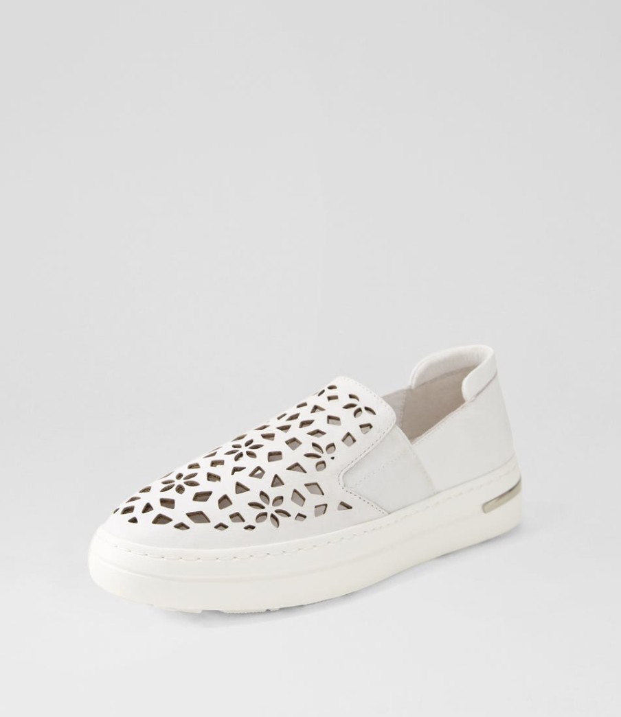 DJANGO & JULIETTE Willett White Leather Elastic Sneakers | Sneakers