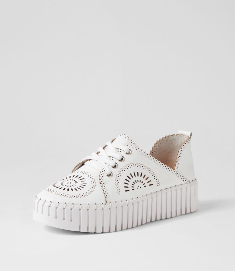 DJANGO & JULIETTE Bafia White Leather Sneakers | Sneakers