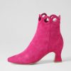 DJANGO & JULIETTE Primson Fuchsia Suede Ankle Boots | Boots