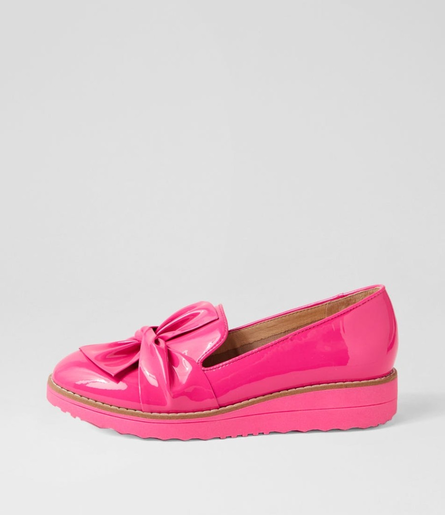 TOP END Oclem Hot Pink Patent Leather Loafers | Loafers