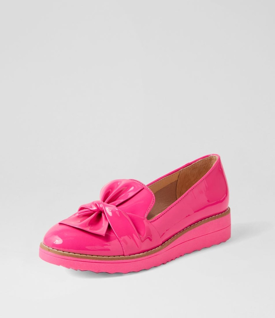 TOP END Oclem Hot Pink Patent Leather Loafers | Loafers