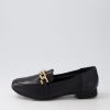 DIANA FERRARI Tucker Black Gold Leather Flat Shoes | Loafers