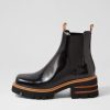 DJANGO & JULIETTE Breda Black Box Tan Leather Chelsea Boots | Boots