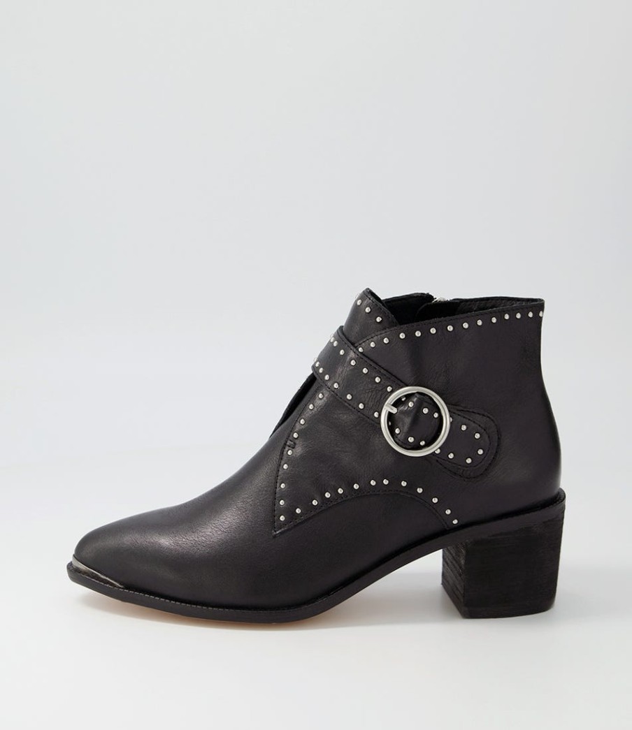 DJANGO & JULIETTE Hommes Black Leather Ankle Boots | Boots