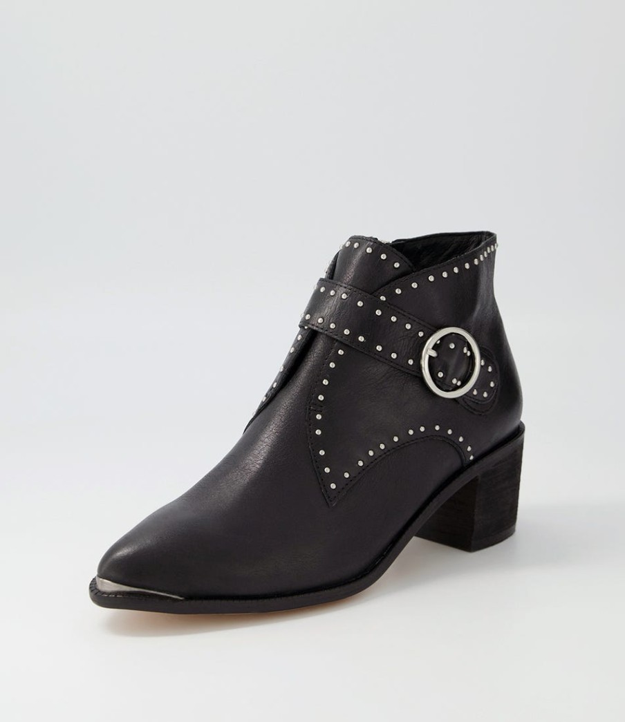 DJANGO & JULIETTE Hommes Black Leather Ankle Boots | Boots