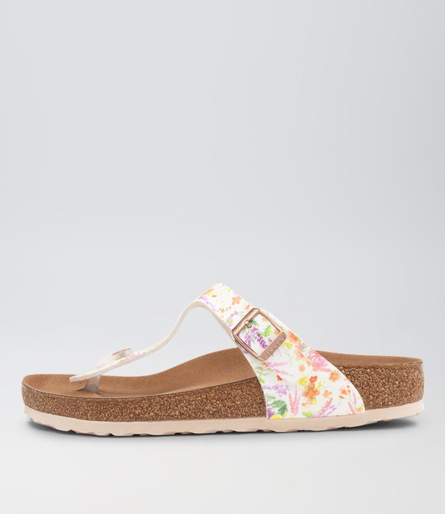 BIRKENSTOCK Gizeh Vegan Rose Multi Birkoflor Slides | Comfort