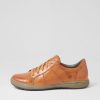 JOSEF SEIBEL Caren 42 Camel Leather Sneakers | Comfort