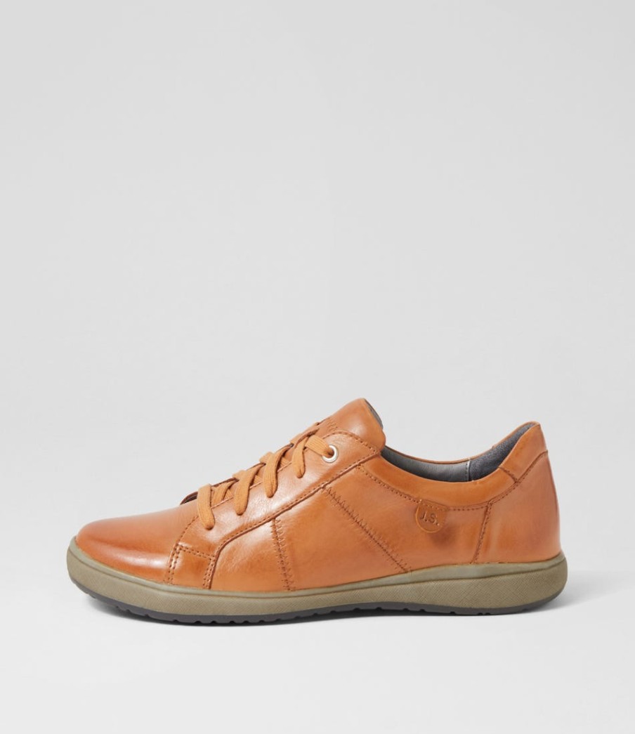 JOSEF SEIBEL Caren 42 Camel Leather Sneakers | Comfort