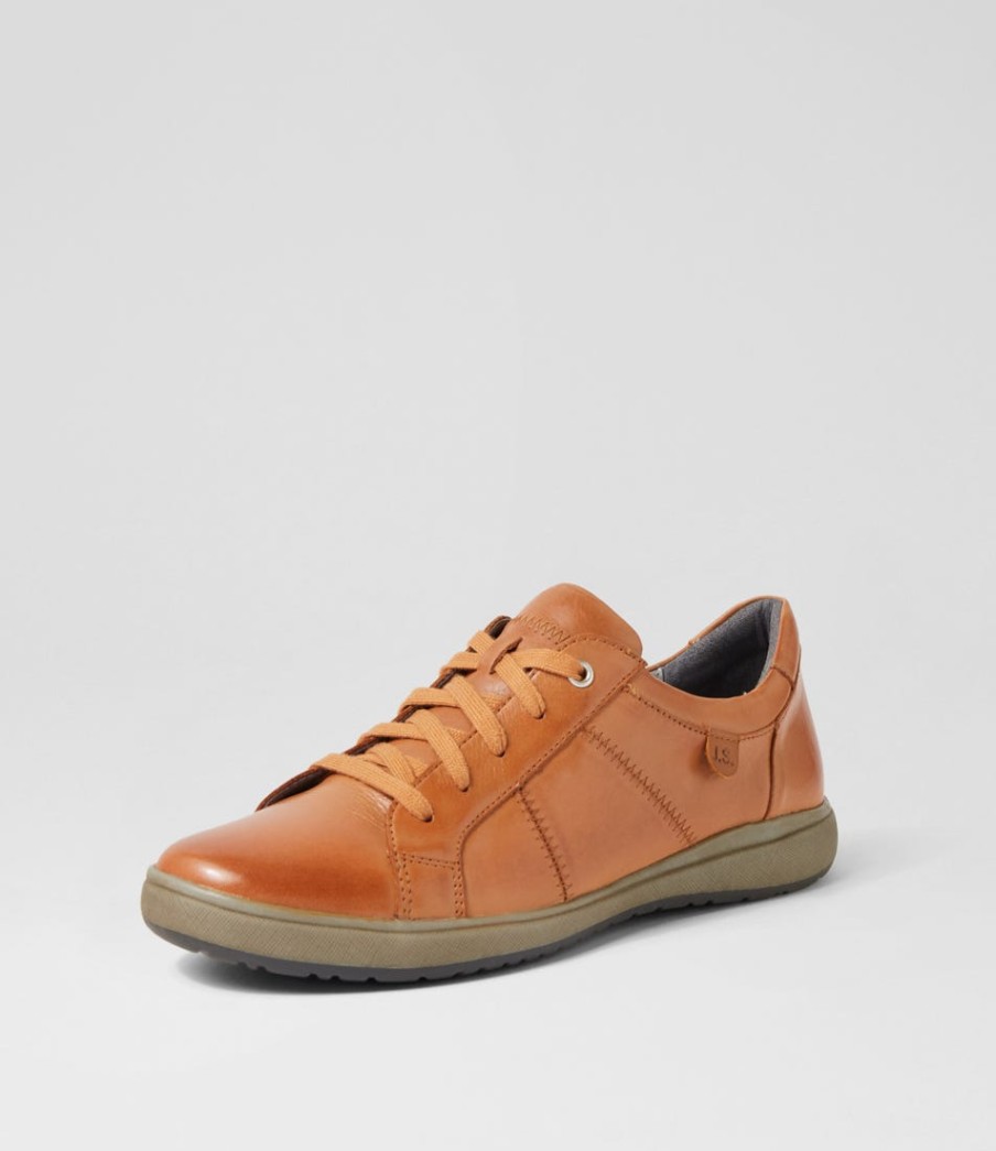 JOSEF SEIBEL Caren 42 Camel Leather Sneakers | Comfort