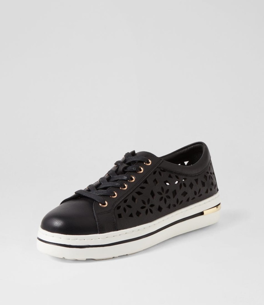 DJANGO & JULIETTE Wim Black White Leather Sneakers | Sneakers