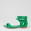 DJANGO & JULIETTE Please Bright Emerald Leather Sandals | Flats