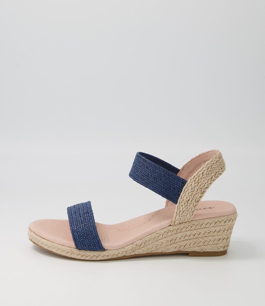 DIANA FERRARI Havan Navy Weave Elastic Espadrilles | Espadrilles