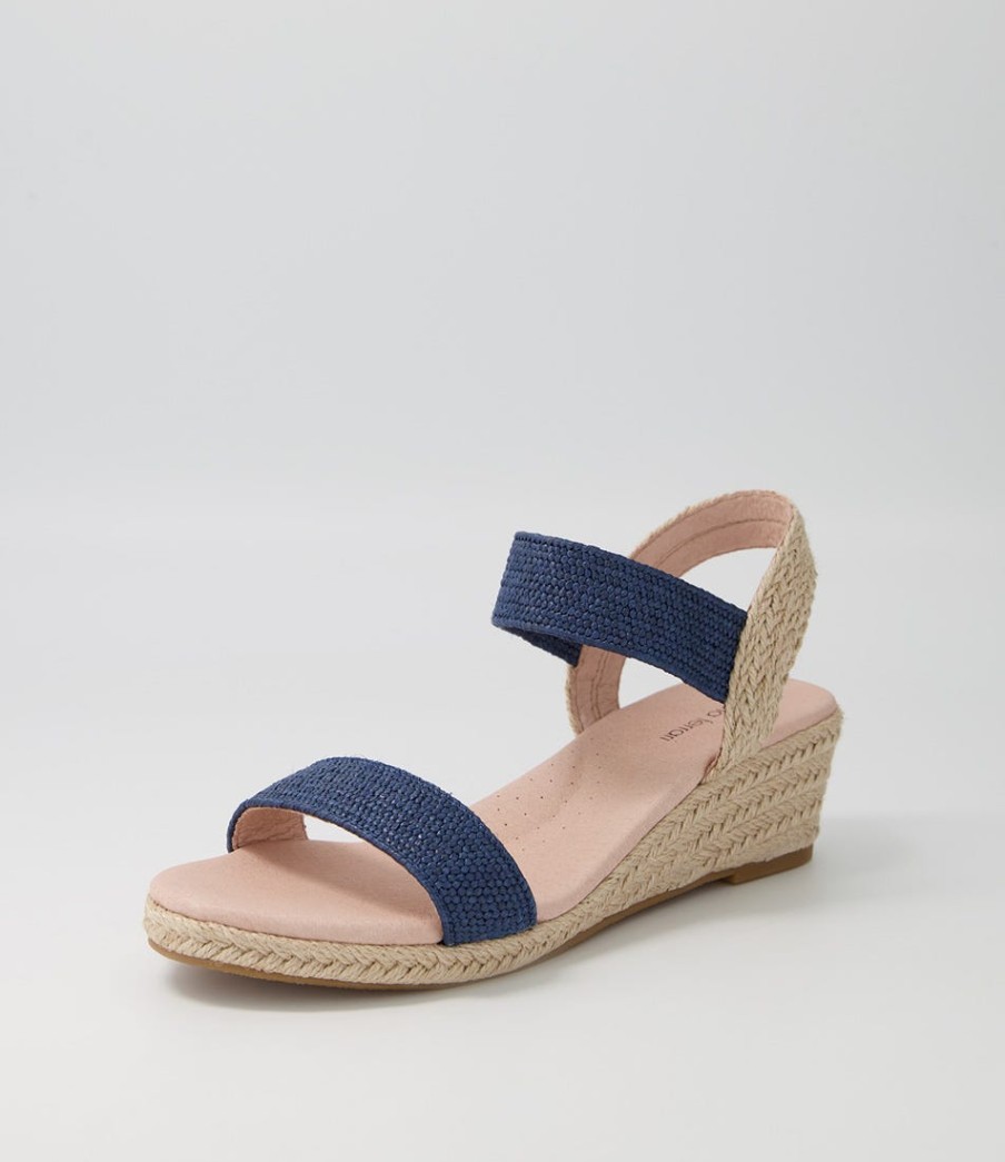 DIANA FERRARI Havan Navy Weave Elastic Espadrilles | Espadrilles