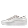 DJANGO & JULIETTE Laila Silver Leather Sneakers | Sneakers