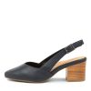 ZIERA Veera Xw Navy Leather Heels | Heels