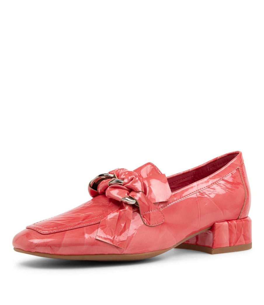 DJANGO & JULIETTE Viserys Coral Shrunken Patent Heels | Loafers