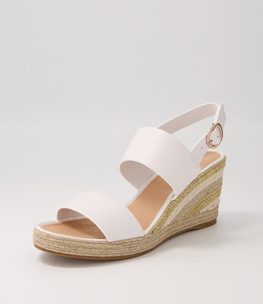 DJANGO & JULIETTE Pama White Gold Multi Leather Espadrilles | Espadrilles