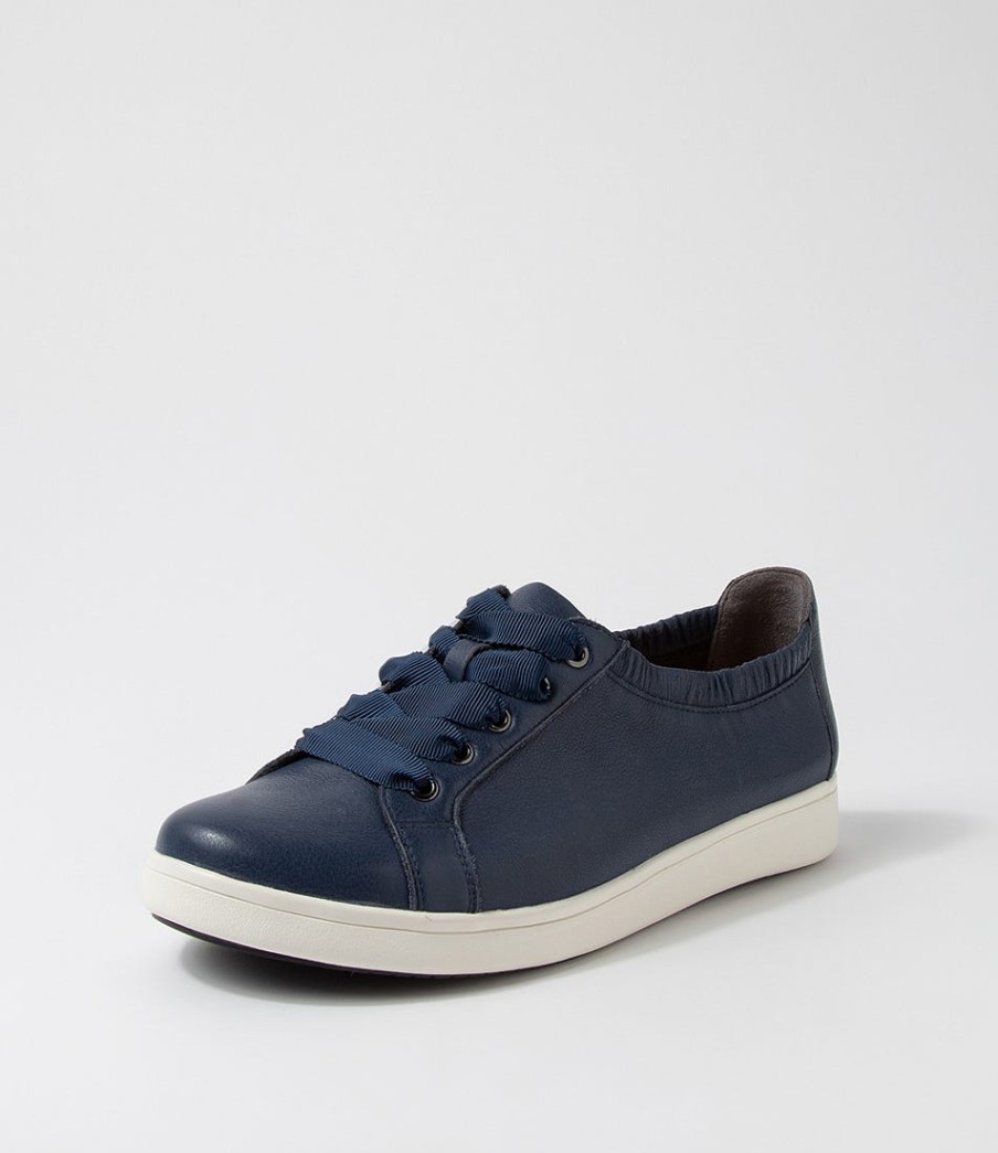 ZIERA Doha Xf Navy White Leather Sneakers | Sneakers