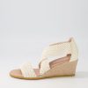 DJANGO & JULIETTE Briage Natural Weave Elastic Leather Espadrilles | Wedges