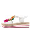 DJANGO & JULIETTE Abela White Multi Leather Sandals | Espadrilles