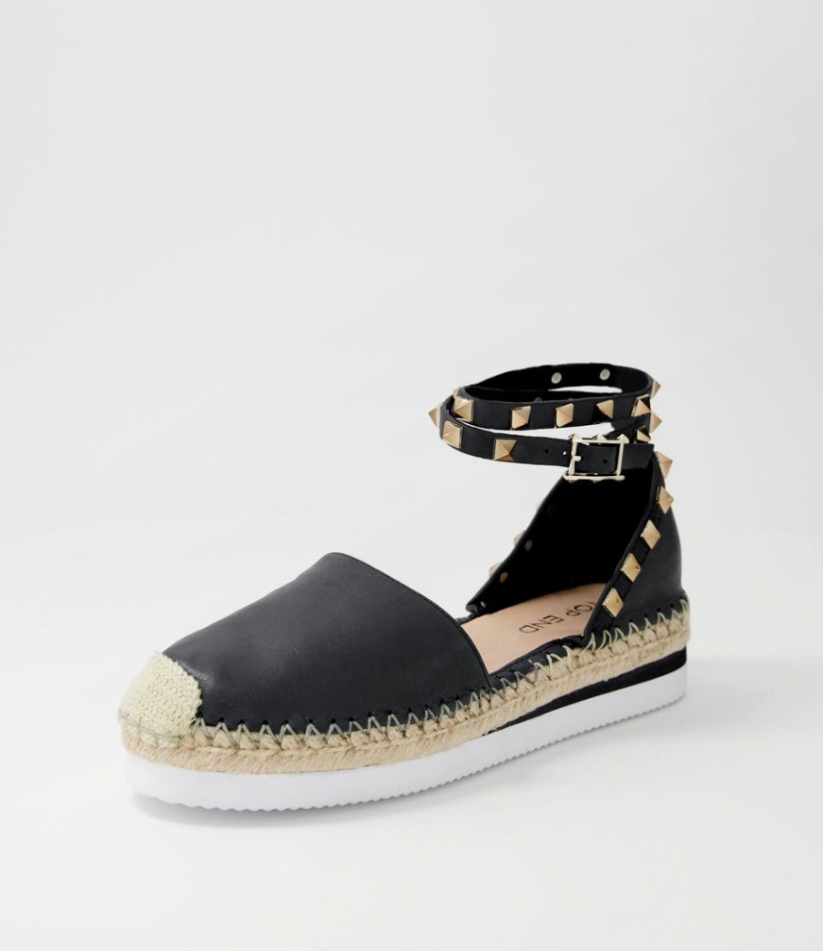 TOP END Wiela Black Leather Espadrilles | Espadrilles