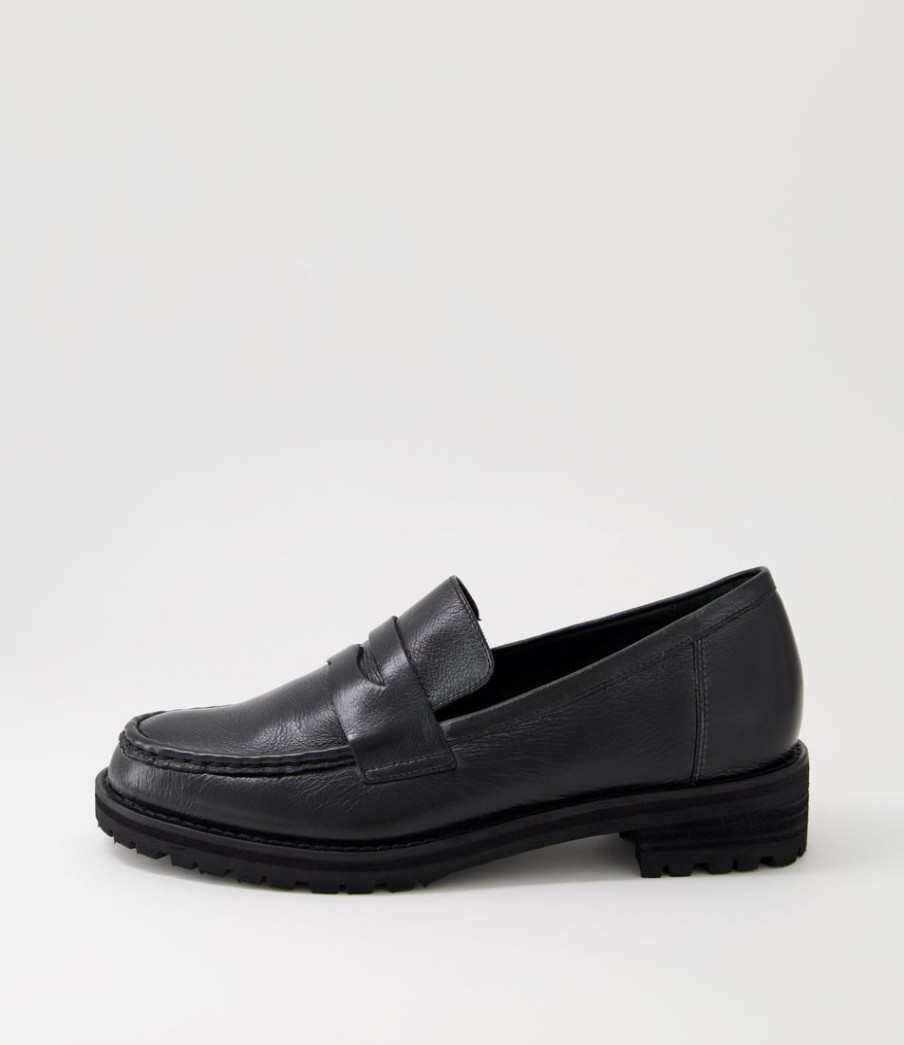 ZIERA Metters W Black Leather Loafers | Loafers