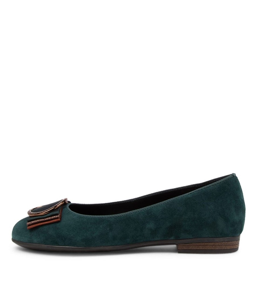 ARA Sardinia 09 Peacock Suede Ballet Flats | Comfort