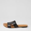 DJANGO & JULIETTE Jamel Black Leather Slides | Flats