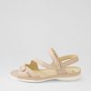 ZIERA Belta W Nude Leather Sandals | Wedges