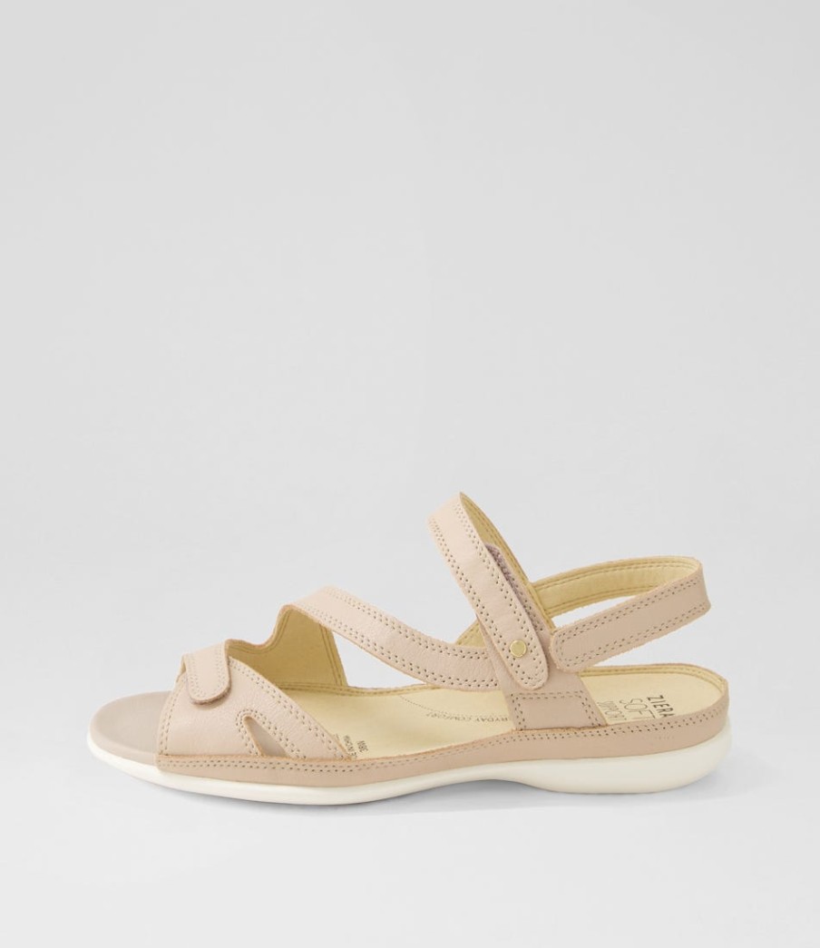 ZIERA Belta W Nude Leather Sandals | Wedges