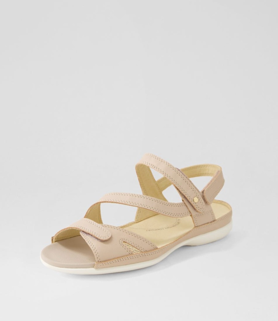 ZIERA Belta W Nude Leather Sandals | Wedges