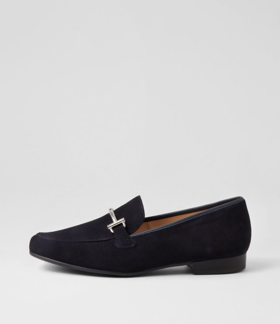 ARA Kent 72 Blue Leather Flat Shoes | Comfort